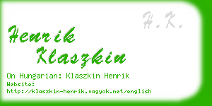 henrik klaszkin business card